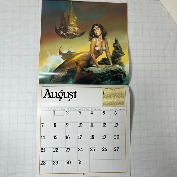 Vintage 1994 Boris Vallejo Mythology Calendar Unused same dates again in 2033 - Picture 13 of 16